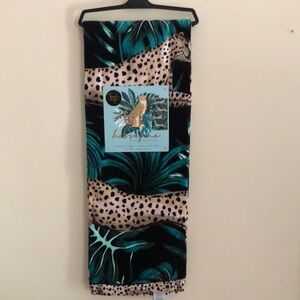 Kassafina Leopard Palm Beach Towel - Teal Black
